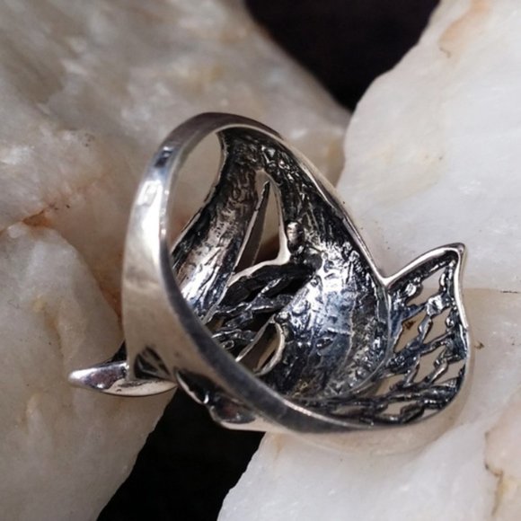 Solid Sterling Silver 925 Ring Statement PIXI Designer Contemporary Jewelry - Picture 3 of 7